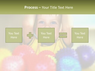 A Young Boy Is Holding His Head Above A Pile Of Balls PowerPoint Template