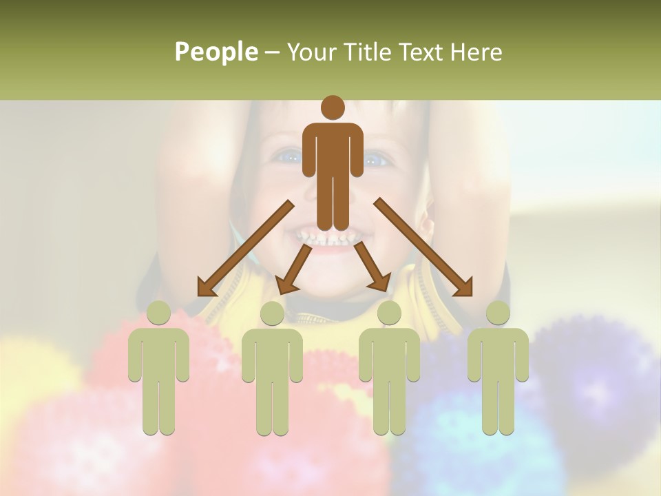 A Young Boy Is Holding His Head Above A Pile Of Balls PowerPoint Template