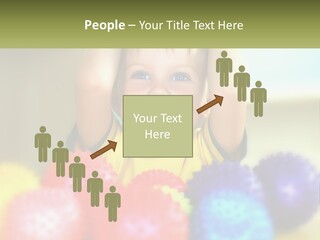 A Young Boy Is Holding His Head Above A Pile Of Balls PowerPoint Template