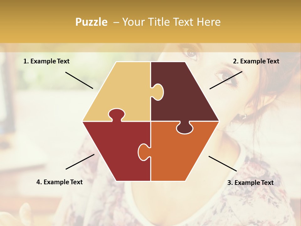 A Woman Sitting In Front Of A Laptop Computer PowerPoint Template