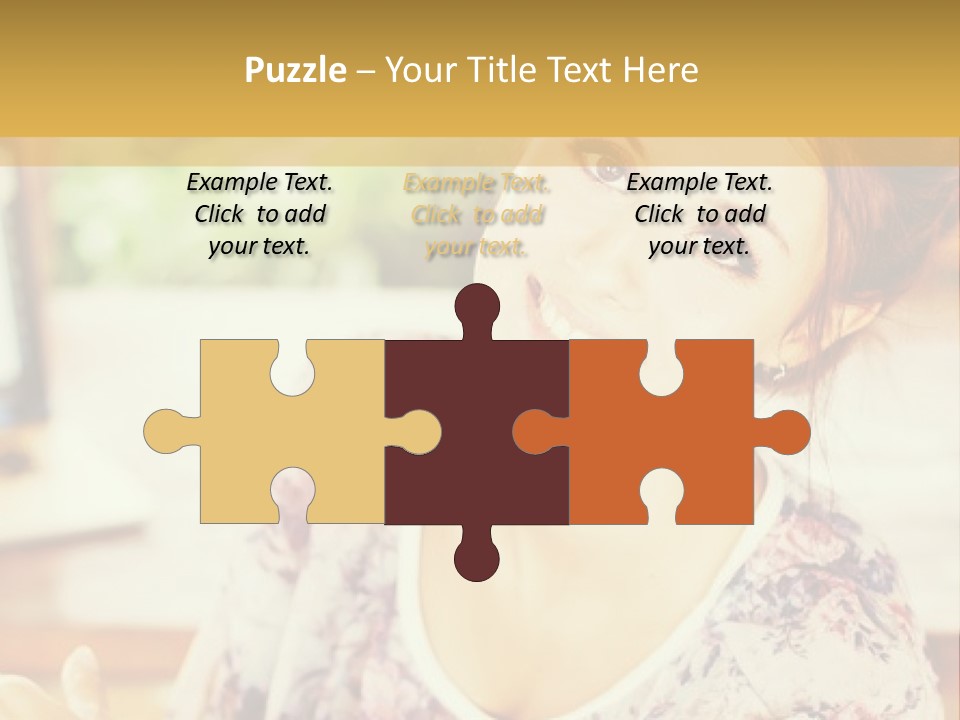 A Woman Sitting In Front Of A Laptop Computer PowerPoint Template