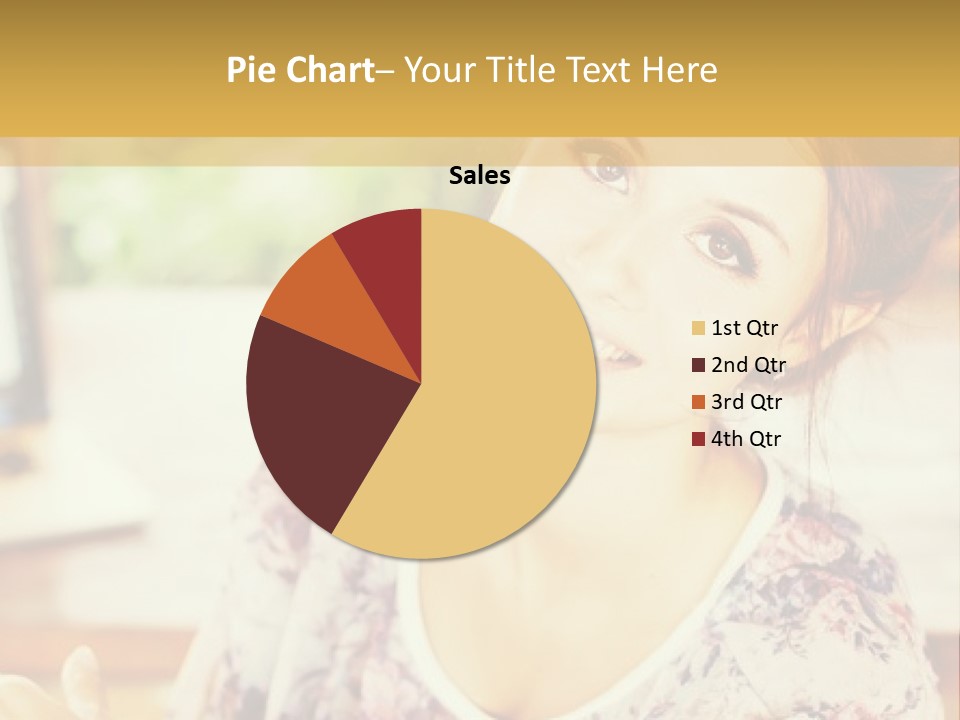 A Woman Sitting In Front Of A Laptop Computer PowerPoint Template