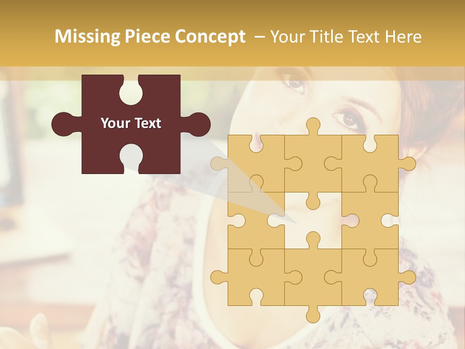 A Woman Sitting In Front Of A Laptop Computer PowerPoint Template