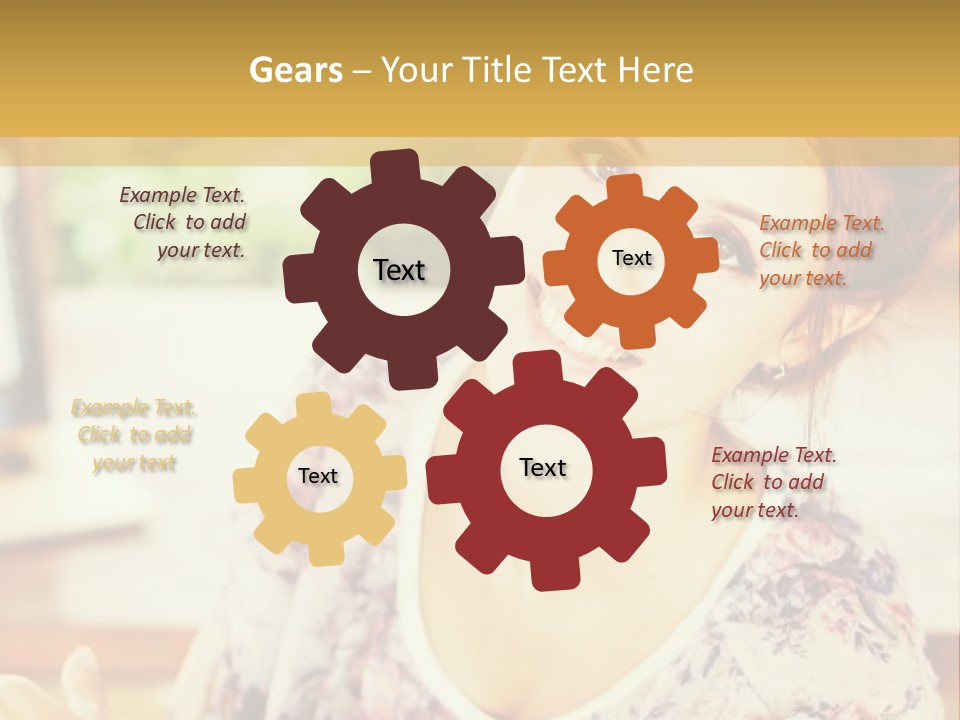 A Woman Sitting In Front Of A Laptop Computer PowerPoint Template