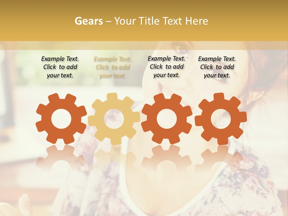 A Woman Sitting In Front Of A Laptop Computer PowerPoint Template