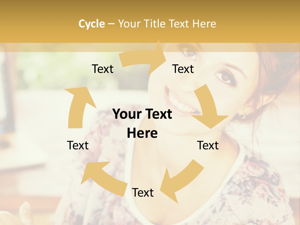 A Woman Sitting In Front Of A Laptop Computer PowerPoint Template