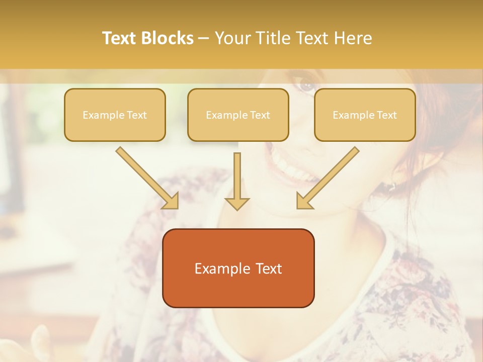 A Woman Sitting In Front Of A Laptop Computer PowerPoint Template