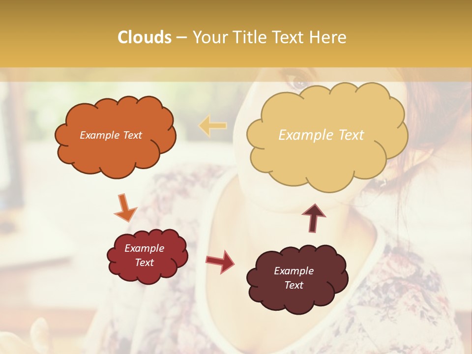 A Woman Sitting In Front Of A Laptop Computer PowerPoint Template
