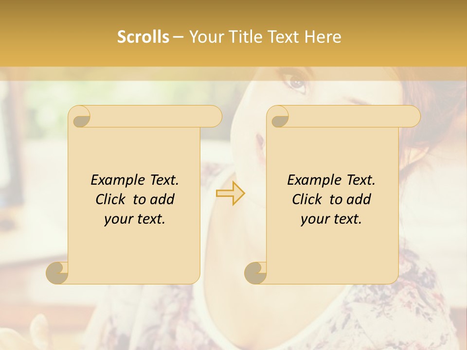 A Woman Sitting In Front Of A Laptop Computer PowerPoint Template