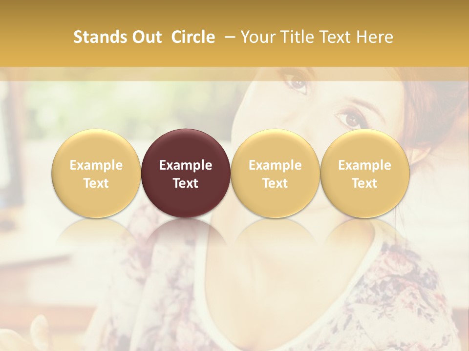 A Woman Sitting In Front Of A Laptop Computer PowerPoint Template