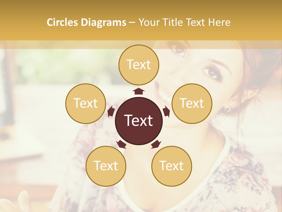 A Woman Sitting In Front Of A Laptop Computer PowerPoint Template