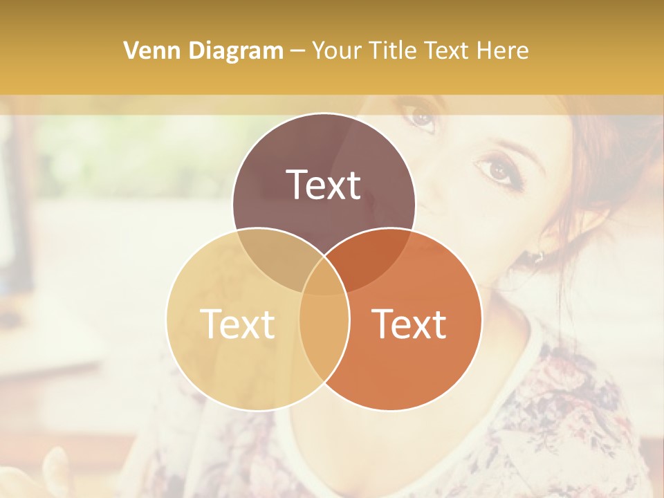 A Woman Sitting In Front Of A Laptop Computer PowerPoint Template