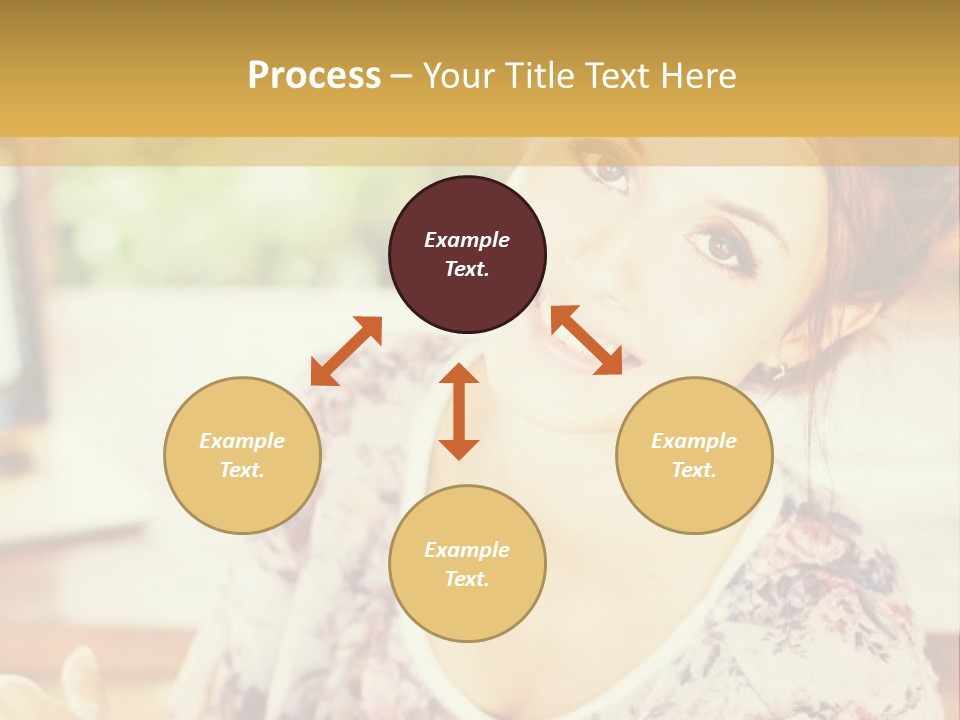 A Woman Sitting In Front Of A Laptop Computer PowerPoint Template