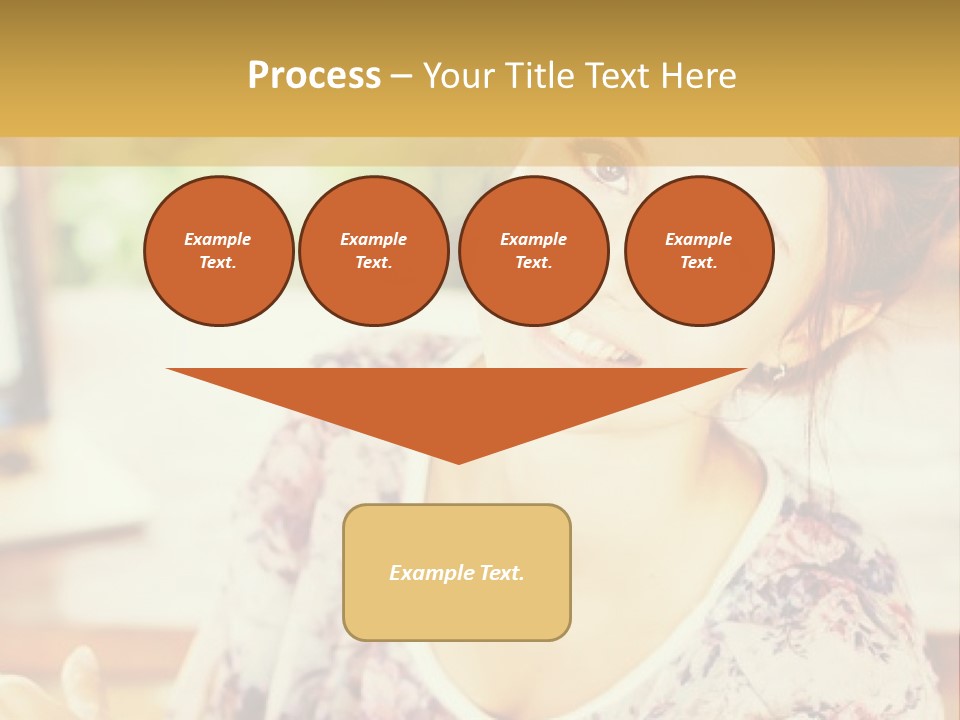 A Woman Sitting In Front Of A Laptop Computer PowerPoint Template