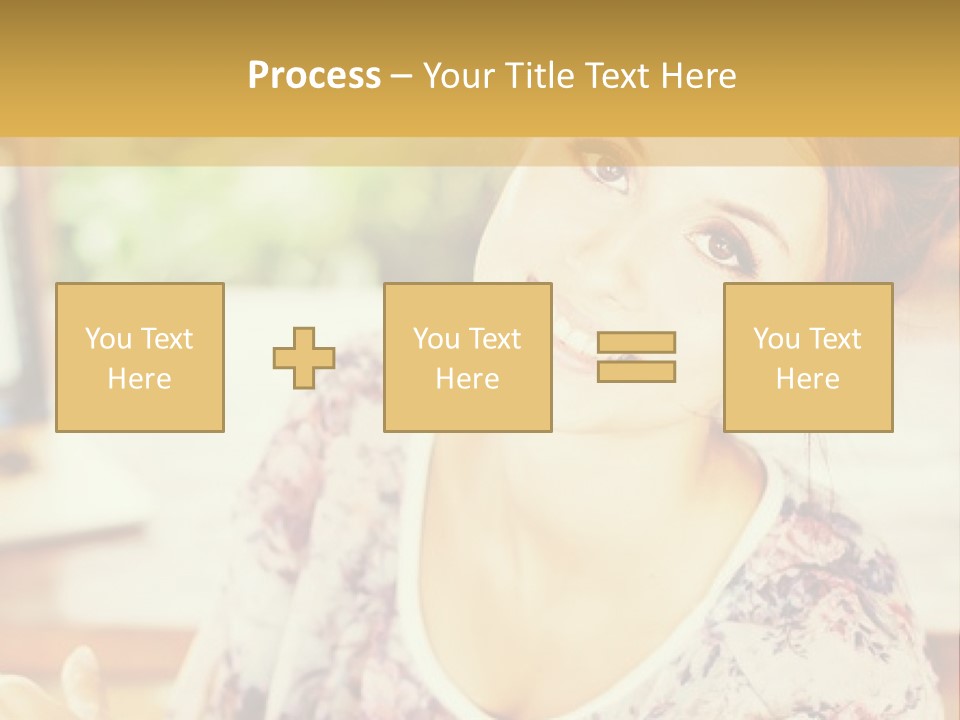 A Woman Sitting In Front Of A Laptop Computer PowerPoint Template