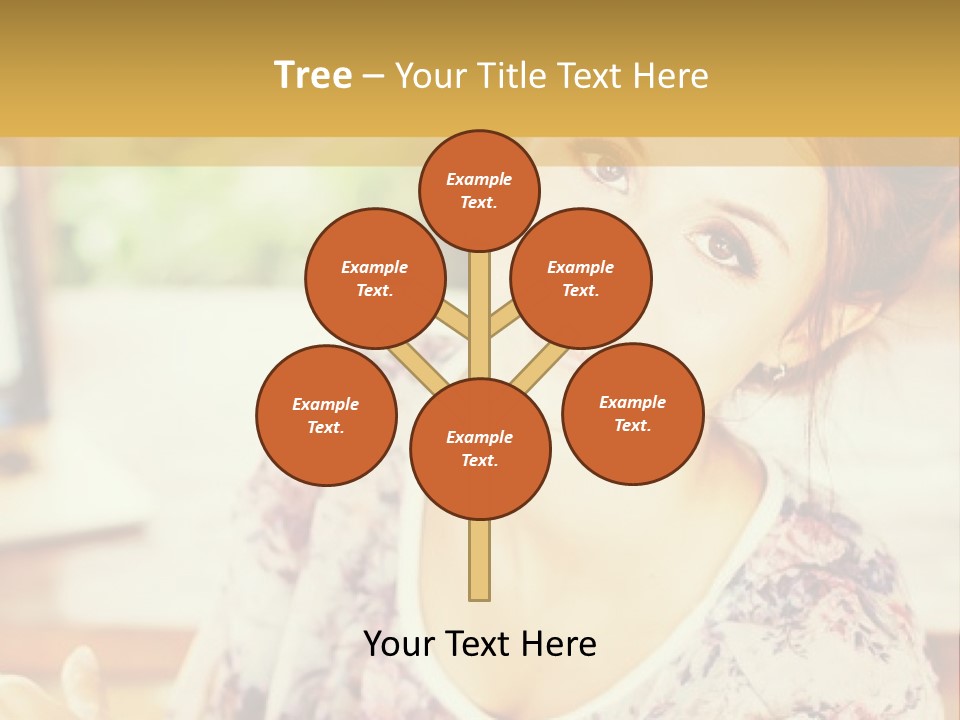 A Woman Sitting In Front Of A Laptop Computer PowerPoint Template