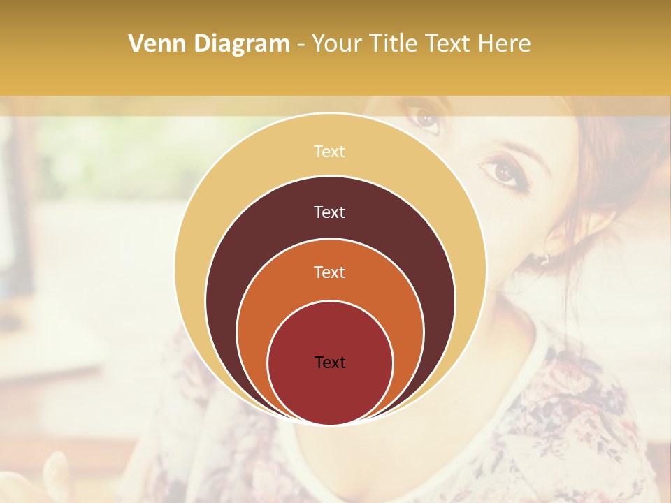 A Woman Sitting In Front Of A Laptop Computer PowerPoint Template