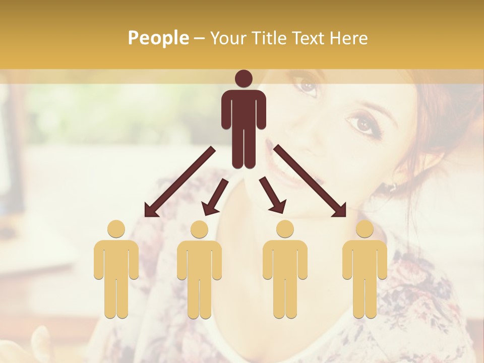 A Woman Sitting In Front Of A Laptop Computer PowerPoint Template