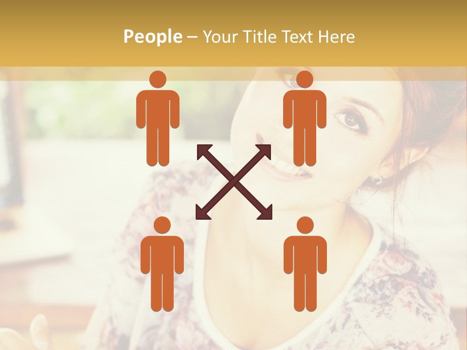 A Woman Sitting In Front Of A Laptop Computer PowerPoint Template