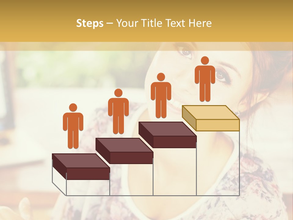 A Woman Sitting In Front Of A Laptop Computer PowerPoint Template