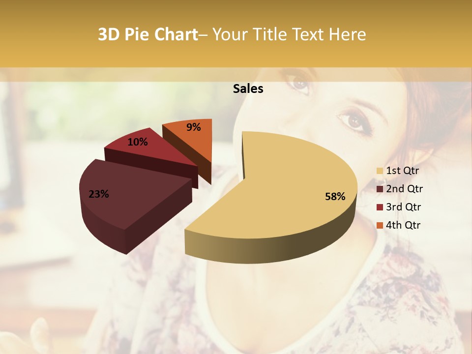 A Woman Sitting In Front Of A Laptop Computer PowerPoint Template