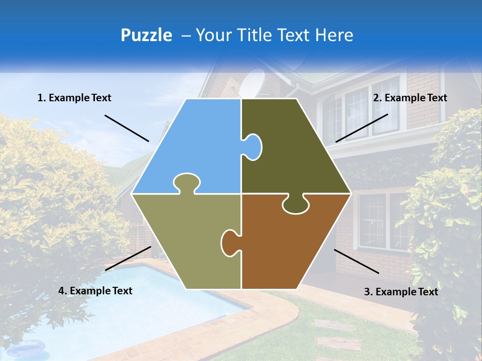 A House With A Swimming Pool In Front Of It PowerPoint Template