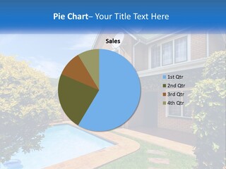 A House With A Swimming Pool In Front Of It PowerPoint Template