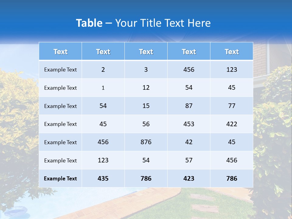 A House With A Swimming Pool In Front Of It PowerPoint Template