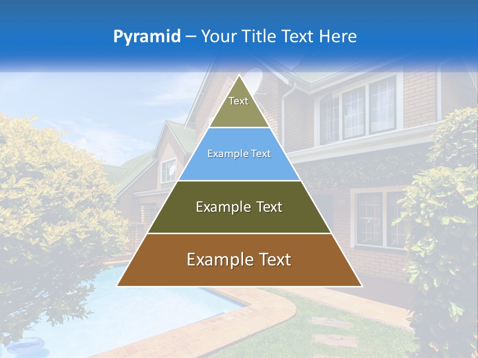 A House With A Swimming Pool In Front Of It PowerPoint Template