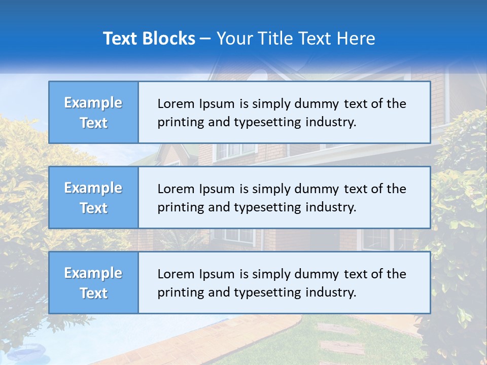 A House With A Swimming Pool In Front Of It PowerPoint Template