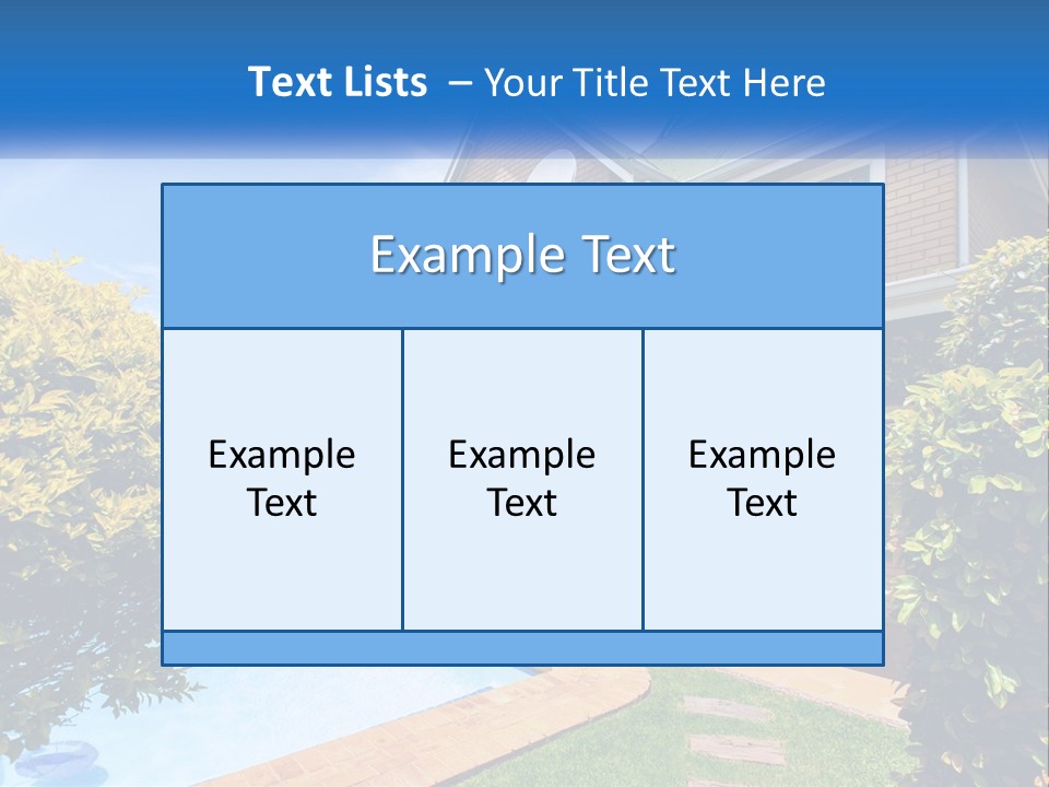 A House With A Swimming Pool In Front Of It PowerPoint Template