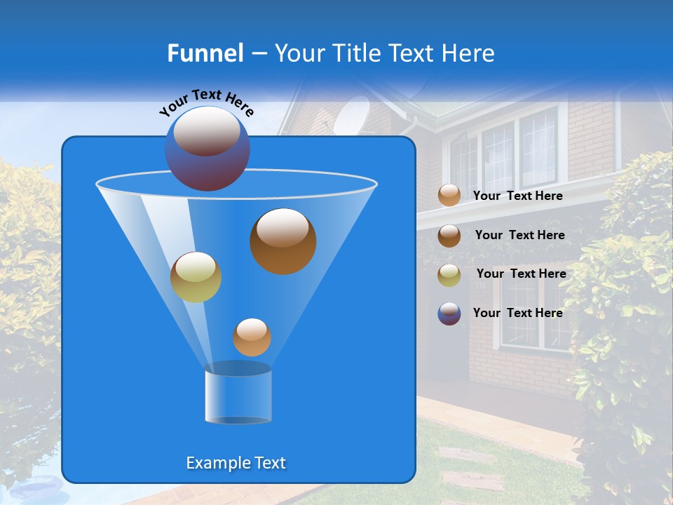 A House With A Swimming Pool In Front Of It PowerPoint Template