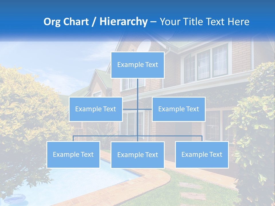 A House With A Swimming Pool In Front Of It PowerPoint Template