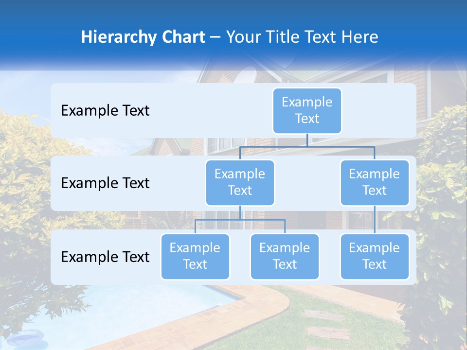 A House With A Swimming Pool In Front Of It PowerPoint Template