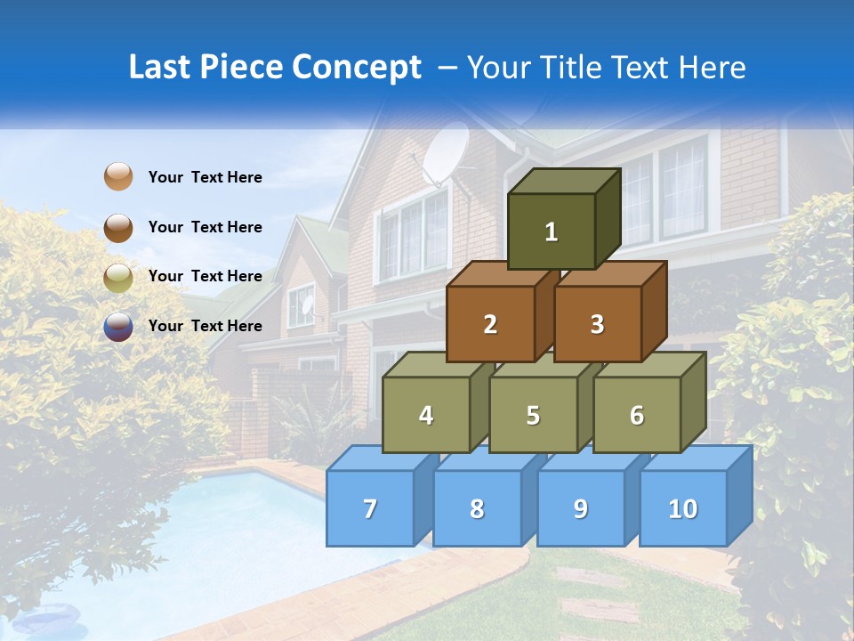 A House With A Swimming Pool In Front Of It PowerPoint Template