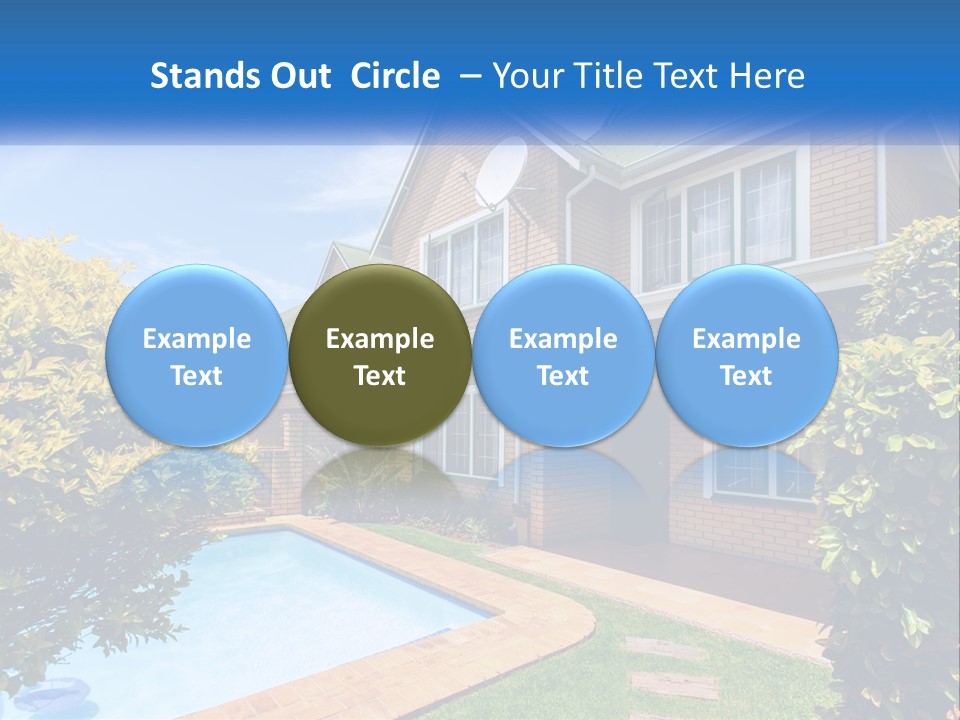 A House With A Swimming Pool In Front Of It PowerPoint Template