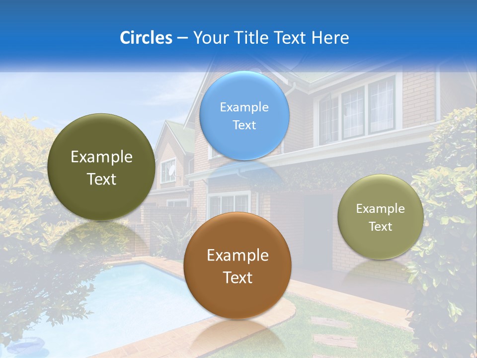 A House With A Swimming Pool In Front Of It PowerPoint Template