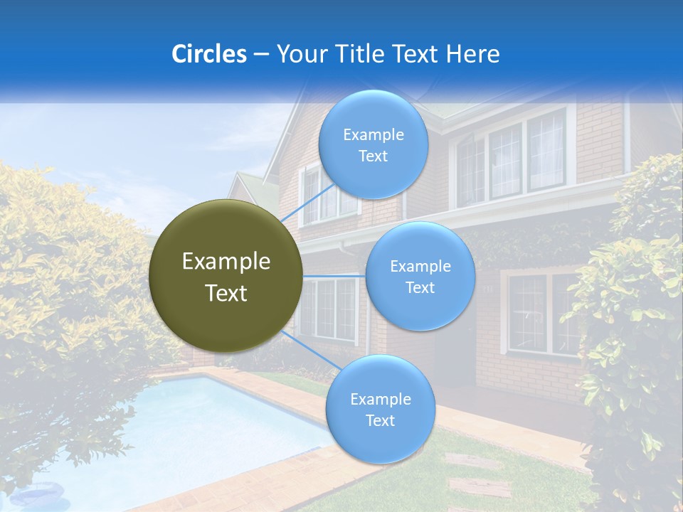 A House With A Swimming Pool In Front Of It PowerPoint Template