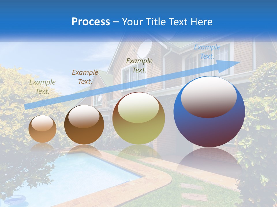 A House With A Swimming Pool In Front Of It PowerPoint Template