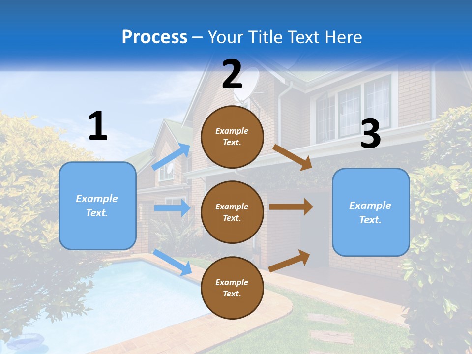 A House With A Swimming Pool In Front Of It PowerPoint Template