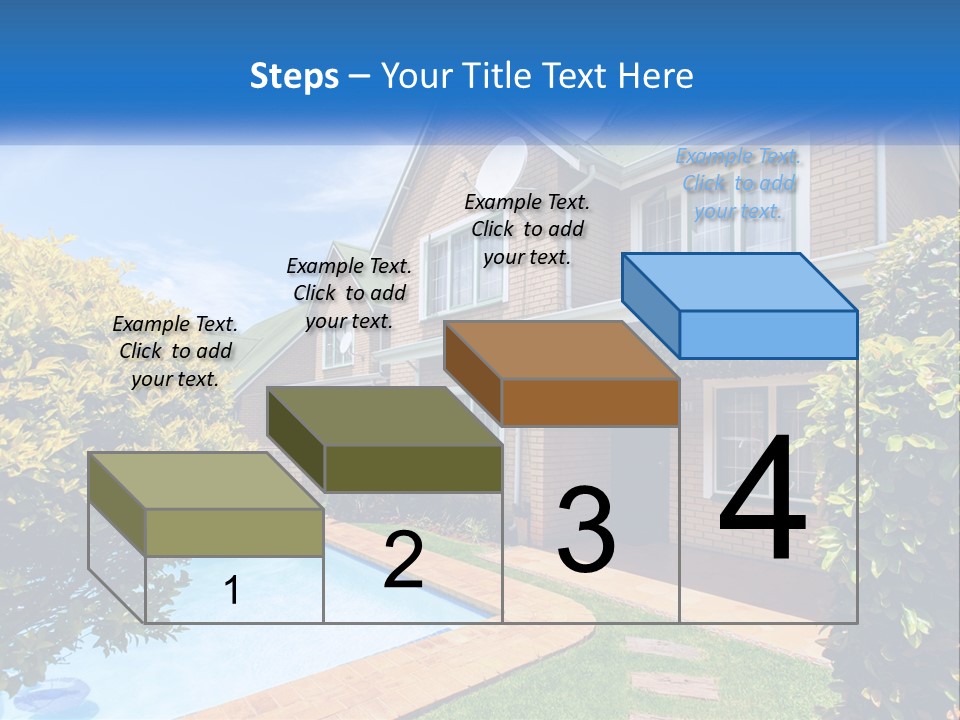 A House With A Swimming Pool In Front Of It PowerPoint Template