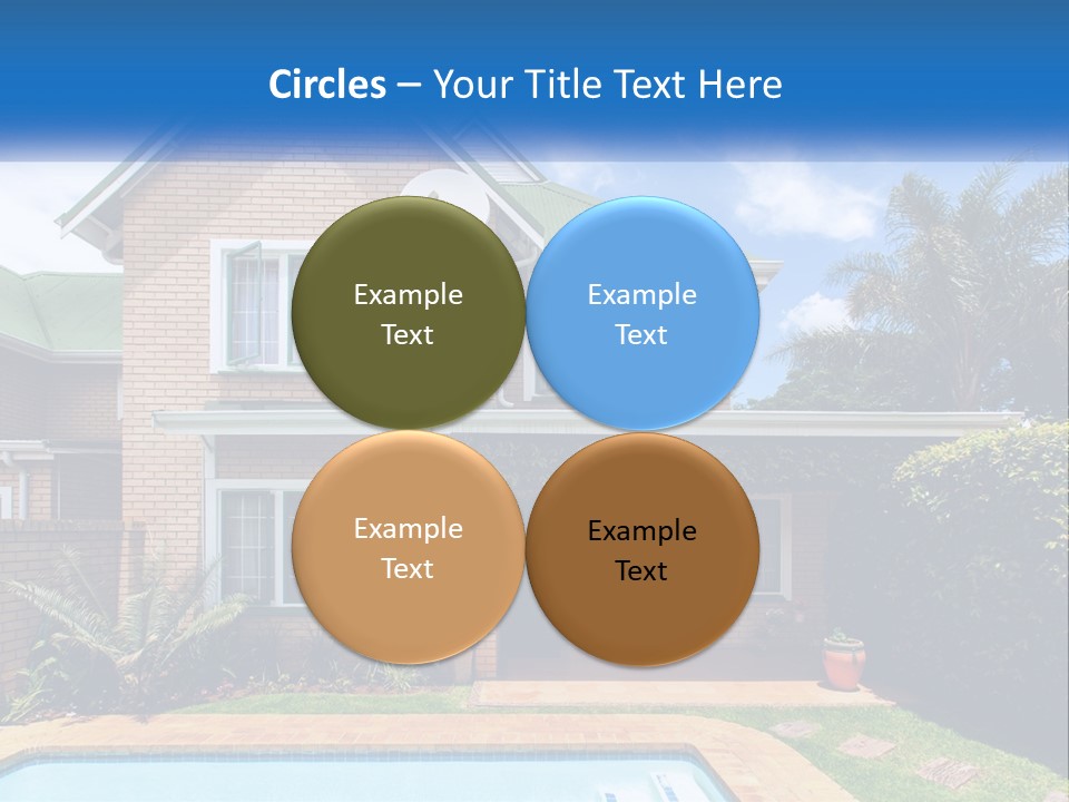 A House With A Swimming Pool In Front Of It PowerPoint Template