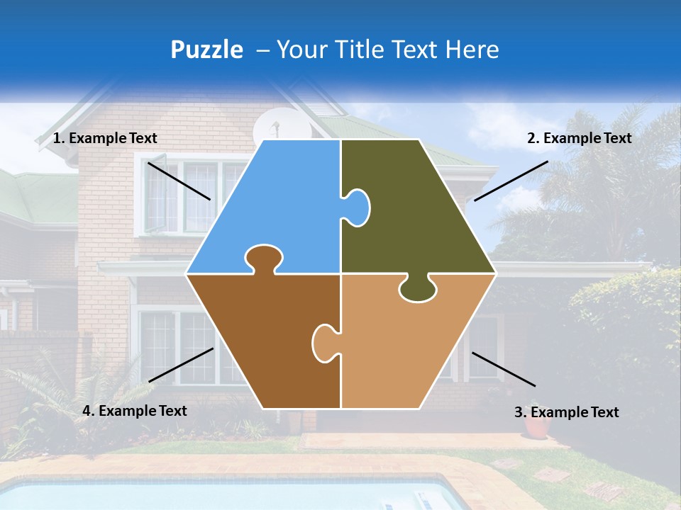 A House With A Swimming Pool In Front Of It PowerPoint Template