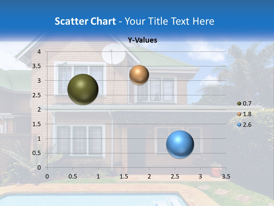 A House With A Swimming Pool In Front Of It PowerPoint Template