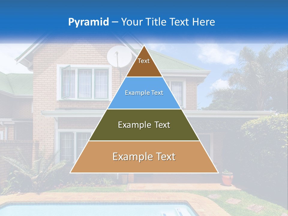 A House With A Swimming Pool In Front Of It PowerPoint Template