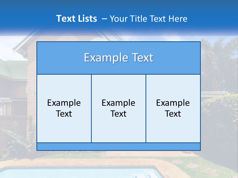 A House With A Swimming Pool In Front Of It PowerPoint Template