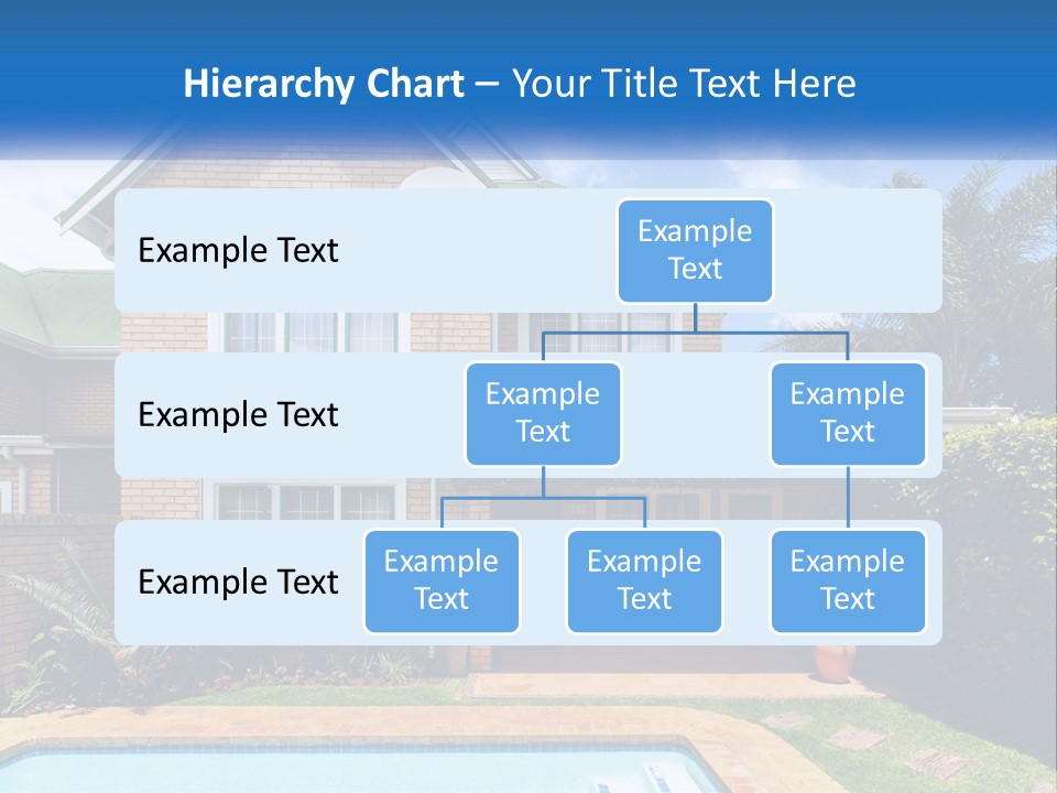 A House With A Swimming Pool In Front Of It PowerPoint Template