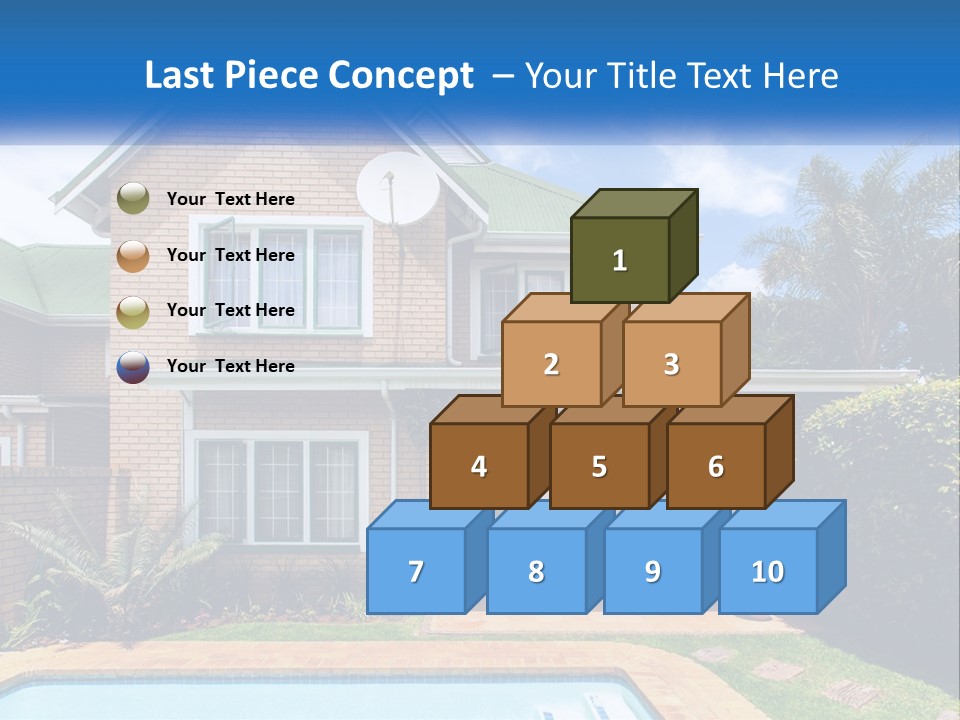 A House With A Swimming Pool In Front Of It PowerPoint Template