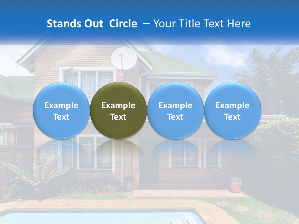 A House With A Swimming Pool In Front Of It PowerPoint Template