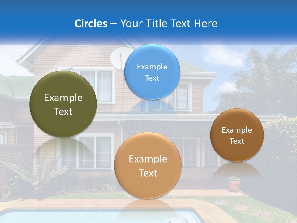 A House With A Swimming Pool In Front Of It PowerPoint Template